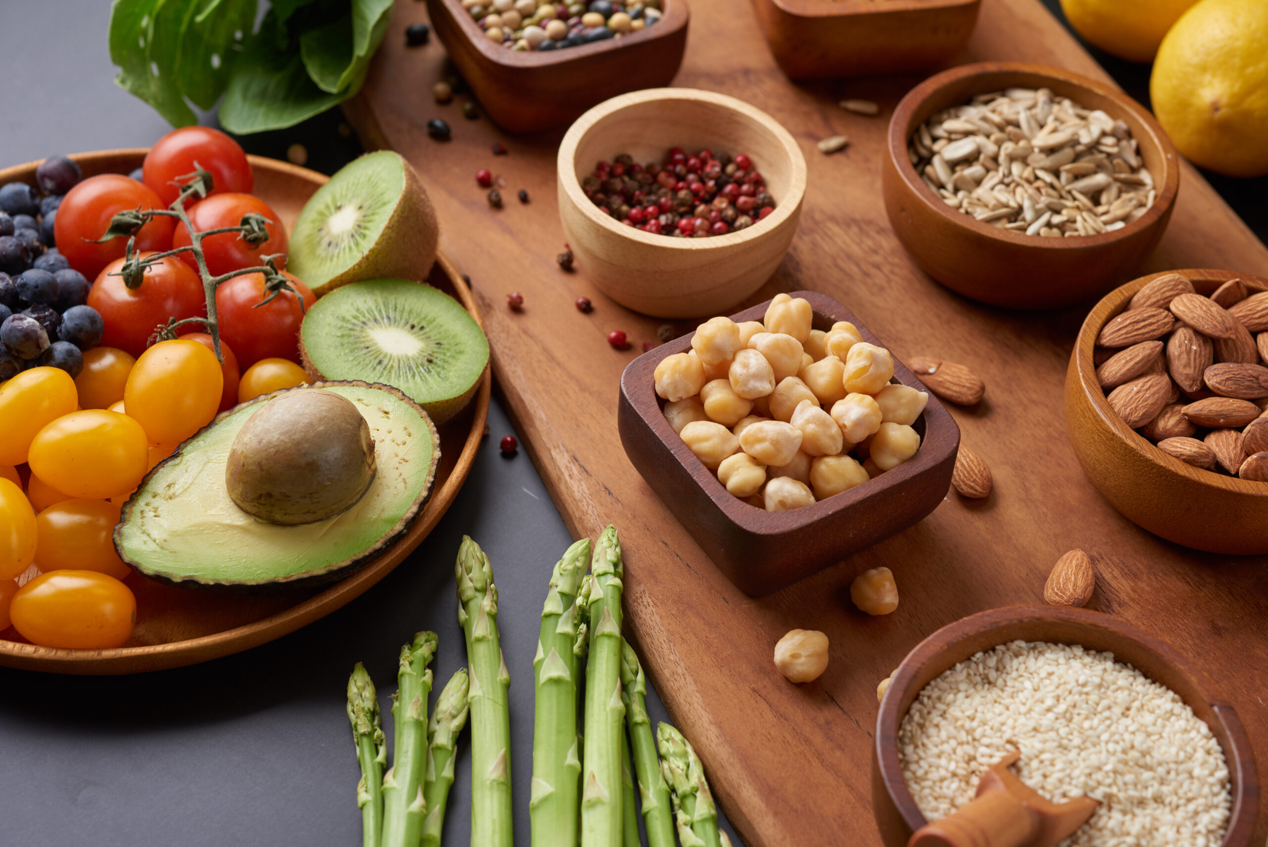 Whole food fiber sources including lentils, oats, and leafy greens for supporting microplastics detox